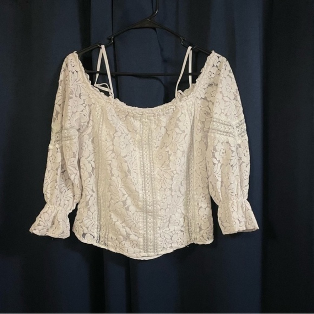 Guess Lace Cold Shoulder Top